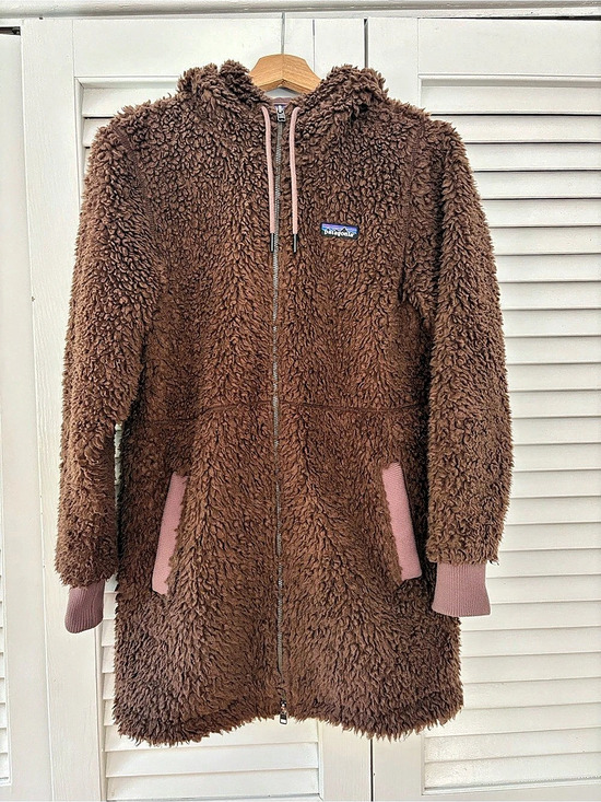Patagonia Jackets & Blazers - Patagonia Dusty Mesa Parka Brown Teddy Fleece Hooded Coat - Size Small